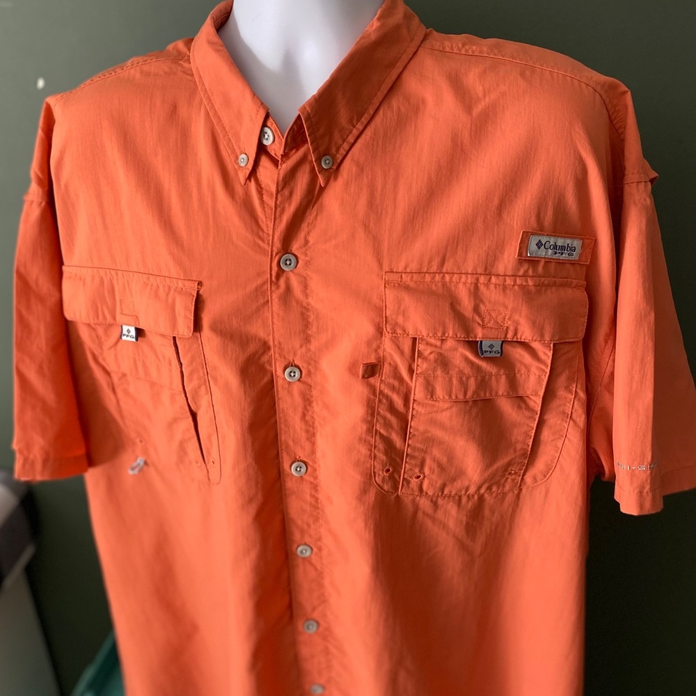 Columbia PFG 3XL Orange wicking tech